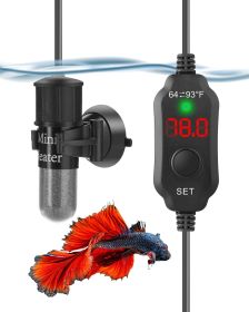 Adjustable 10/20/30W Small Aquarium Heater Submersible Fish Tank Heater Betta Heater Turtle Heater Super Mini Aquarium Heater with Digital Displa
