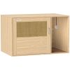 PawHut Boho Style Cat Litter Box Enclosure with Rattan Door, Scratching Mat, Non-slip Foot Pads, 31.5" x 20" x 20"