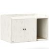 PawHut 32" Cat Litter Box Enclosure with Scratching Mat, Cat Entrance, Fit Most of Cat and Litter Box, Distressed White