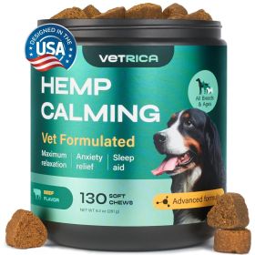 Calming Chews for Dogs Beef Flavor Hemp Calming Chews for Dog Anxiety Relief Dog Calming Treats Anxiety Relief Dog Calming Treats for Stress Separatio