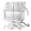 VEVOR 50" Pet Dog Bathing Station Electric Height Adjustment, Professional Stainless Steel Dog Grooming Tub w/ Soap Box, Faucet,Rich Accessory