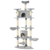 79" Cat Tree Multi-Level with Two Condos, Kitty Tower with Scratching Posts, Two Hammocks, Perches, Interactive Toys, Dark Gray