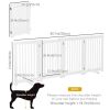 Free Standing Wooden Pet Gate Indoor Dog Barrier Foldable Step Over Doorway Fence Safety Gate with Open Door Z Shape 4 Panel