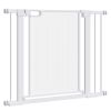 29.5"-40.6" Metal Pet Gate, Dog Gate with Auto Closing Door, Double Locking, for Doorways, Stairs, Hallways, White