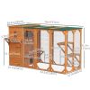 Wooden Cat Catio, 76"L Walk in Outdoor Cat House with Asphalt Roof, Platforms, Lockable Doors for 2-3 Cats, Orange
