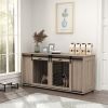 PawHut 71" Modern Dog Kennel Furniture with Removable Divider, Storage, for 2 Small Dogs or 1 Large Dog, Walnut