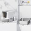 PawHut 2 in 1 Stainless Steel Cat Litter Box with Removable Lid, Scoop, Filter Bags, for Small to Large Cats, White