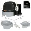 PawHut Cat Litter Box Easy to Clean Open with Scoop, Gray