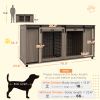 PawHut 71" Modern Dog Kennel Furniture with Removable Divider, Storage, for 2 Small Dogs or 1 Large Dog, Walnut