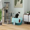 PawHut Cat Litter Box with Scoop, Easy to Clean & Openable Cover, Green