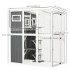 Wooden Cat Catio, 66.5"L Walk in Outdoor Cat House with PVC Weather Protection Roof, Multiple Platforms, Lockable Doors, Resting Condo