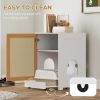 Cat Litter Box Enclosure, Hidden Litter Box Furniture with Pull-Out Tray, Storage Cabinet, Scratching Mat, Oak