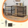 PawHut 39" Dog Crate Furniture w/ Anti-Chew Resistant Mesh, Anti-Escape Single Door, for Large Dogs, Walnut Brown