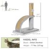 17" Small Cat Tree with Jute Scratching Post, Curved Scratching Board, Dangling Ball with Bell, Grey