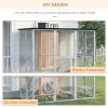 Large Outdoor Catio Enclosure, Weatherproof Cat House with Asphalt Roof, Wooden Cat Patio Cage with 6 Balanced Platforms, 71" x 39" x 71", Grey