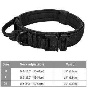 Tactical Pet Collar; Dog Collar With Handle; Military Heavy Duty Dog Collars For Medium Large Dogs (Color: black, size: M)