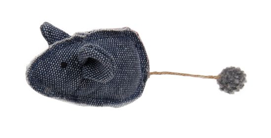 Pet Life Pompom Kitty Mouse Plush Catnip Cat Toy (Color: black)