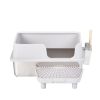 Stainless Steel Cat Litter Box with Lid, Extra Large Litter Pan with High Sides for Big Cats, Kitty Litter Box with Pedal Filter and Scoop, No Odor